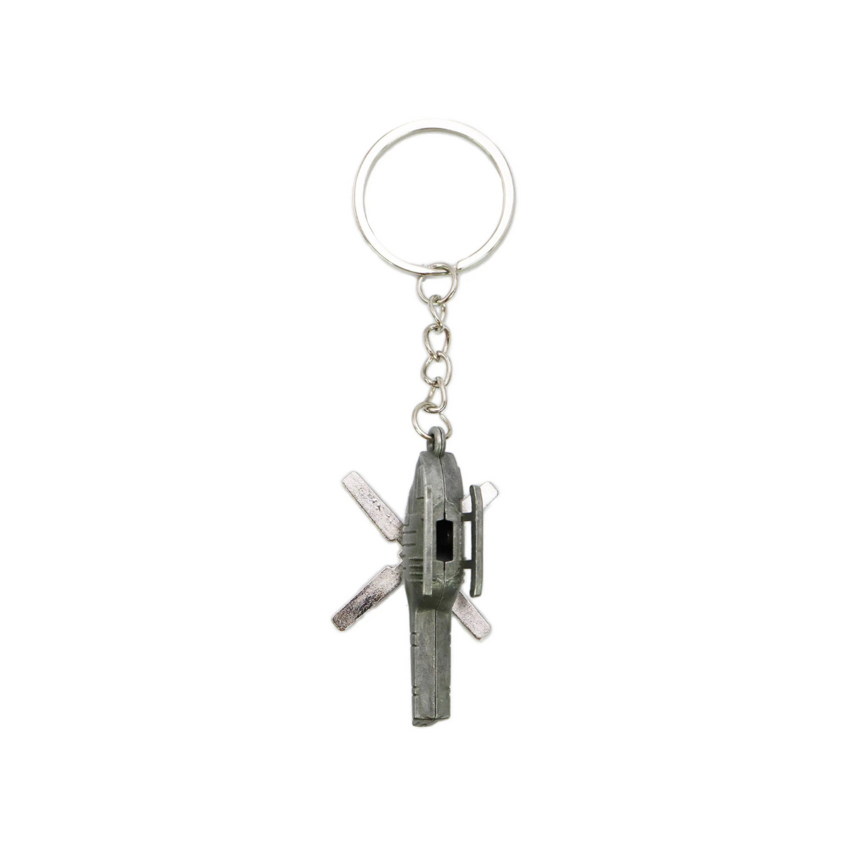Helicopter Airplane Bronzed Metal Alloy Key Chain