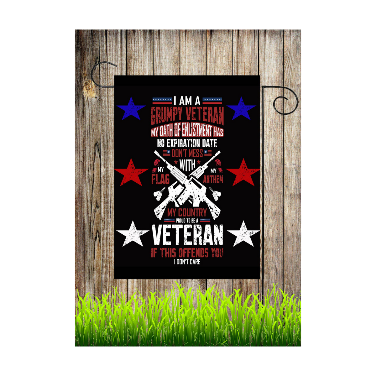 Grumpy Veteran Garden Flag 12x18