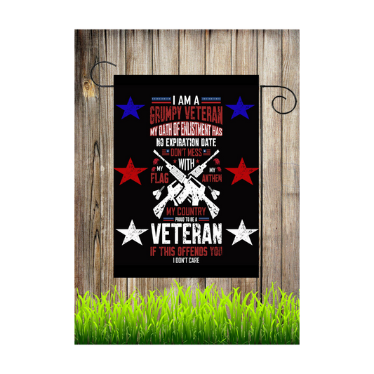 Grumpy Veteran Garden Flag 12x18