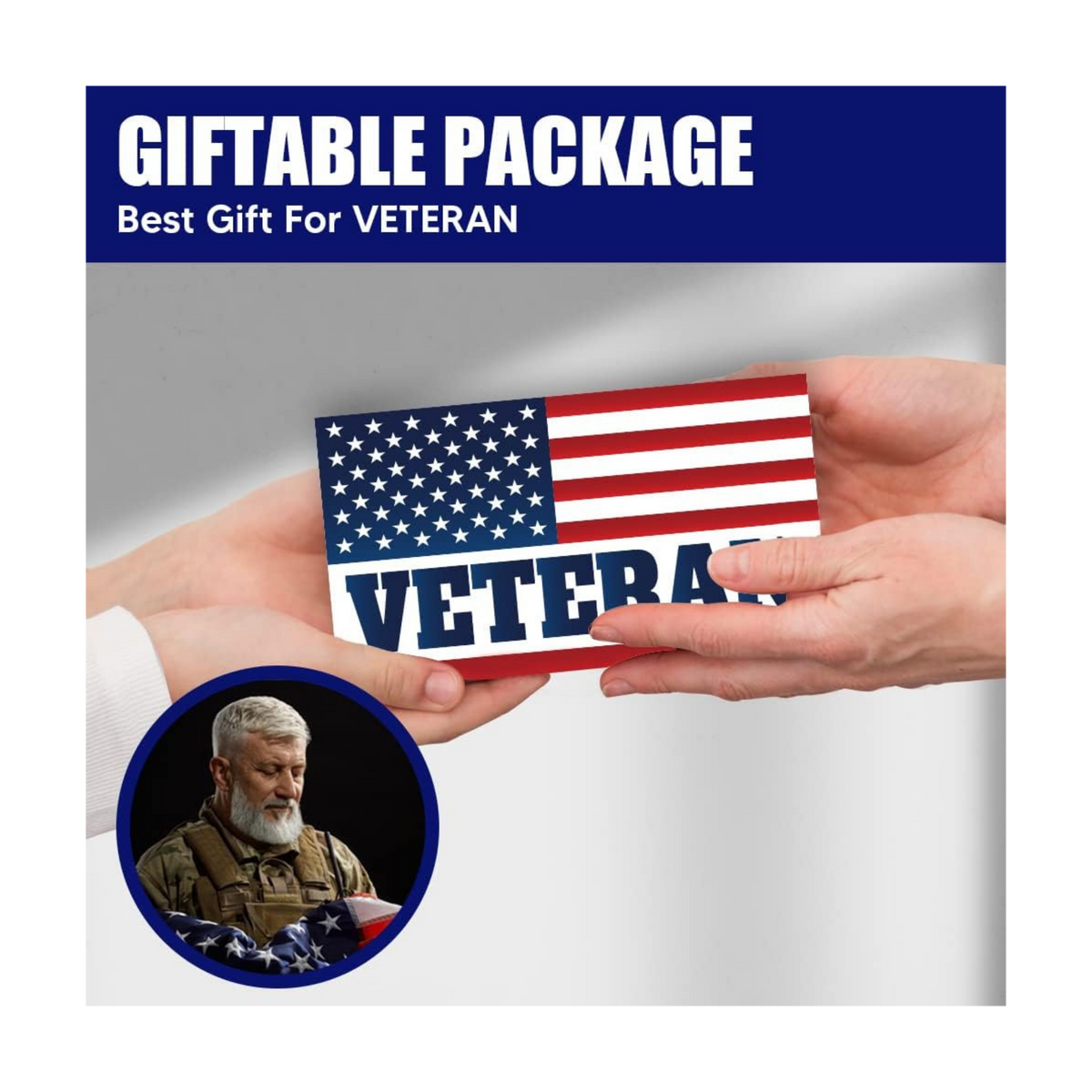 American Flag Veteran Car Magnet | Reflective Patriotic 7x4” Magnetic Sign
