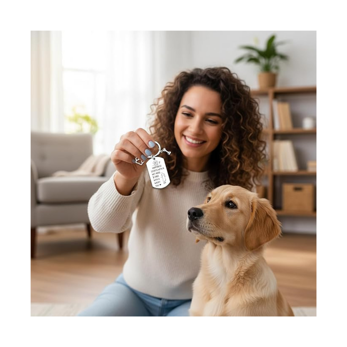 Dog Lover Keychain | “Wet Nose & Waggy Tail” Paw Charm Keyring