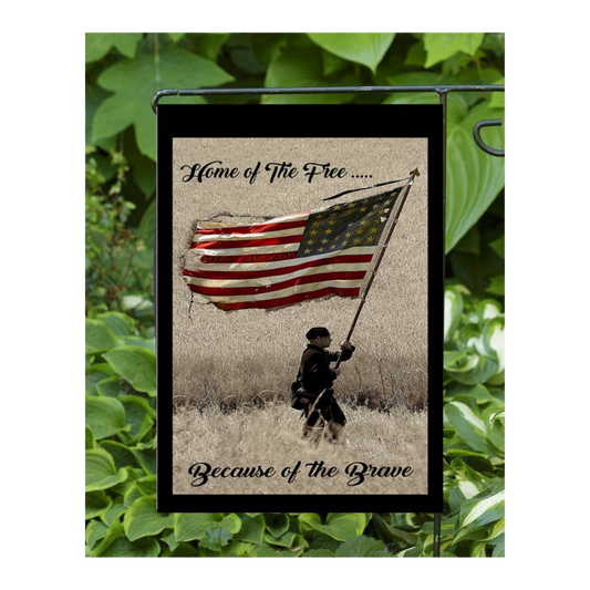 Home of the Free because of the Brave Garden Flag (12x18)