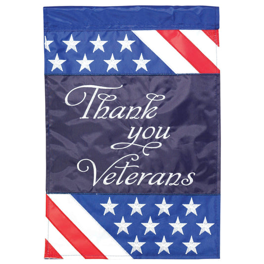 Flag Thank You Veterans Polyester 13x18