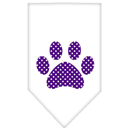 “Purple Swiss Dot Paw” Cotton Pet Bandana from As You Wish Apparel – Dog Fashion Bandana